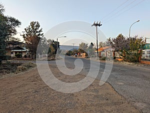 Street with sky in Botswana, Africa