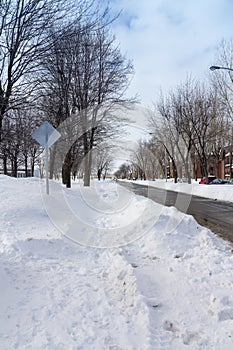 Street after a snowfall photo