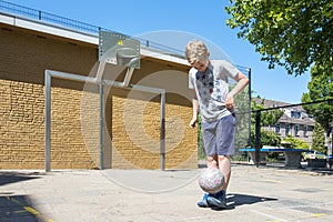 Street soccer boy