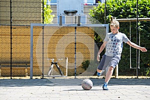 Street soccer shot