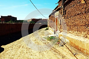 Street in the south of Atlas Mountains Morocco, Africa