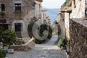 Street of a Spanish village located on the shores of the Mediterranean Sea