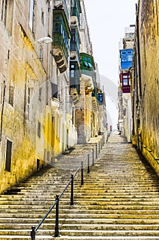 Street with stairs in Valletta