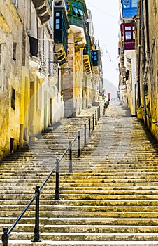 Street with stairs in Valletta