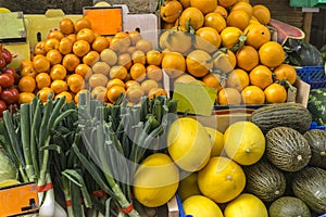 Street stall with fruits and vegetables