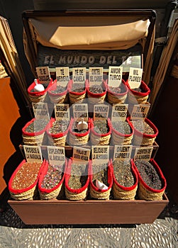 Street stand with herbage