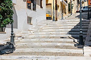 Street with steps in Sitia town, Crete