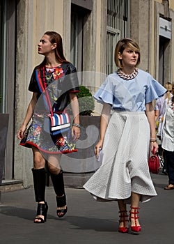 Street Style during Milan Fashion Week for Spring/Summer 2015