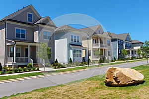 Street of suburban homes