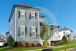 Street of suburban homes