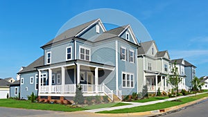 Street of suburban homes