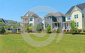 Street of suburban homes