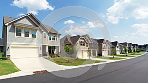 Street of suburban homes