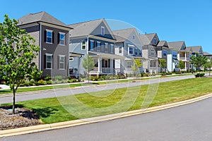 Street of suburban homes