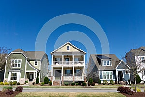 Street of Suburban residential  homes