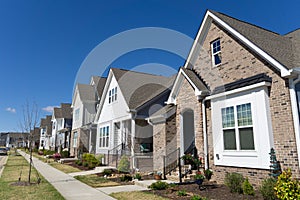 Street of suburban residential homes