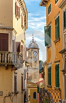 Street surrounded by stony buildings in Labin