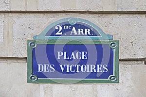 Victories place, Place des victoires in French in Paris, France photo