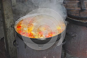 Street tatar food for tourists in Crimea