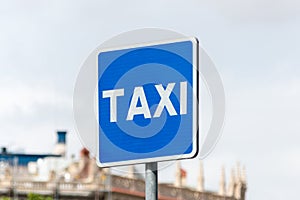 Street taxi stand sign.