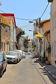 Street in Tel Aviv on a sunny summer day