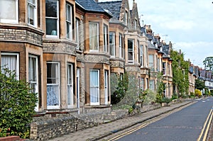 Street of terraced houses photo