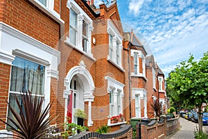 Street of terraced houses. London, England