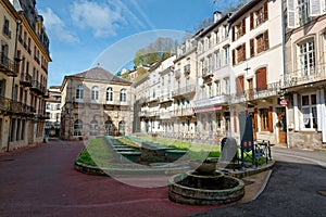A street in the thermal city of Plombières-les-Bains , Vosges, France