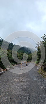 The street to papandayan mountain