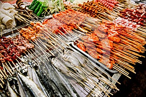 Street for tourists, traditional street food