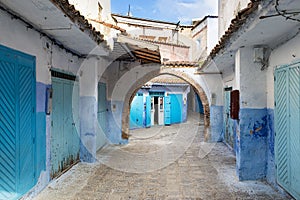 Street in the town of Chefchaouen in Morocco