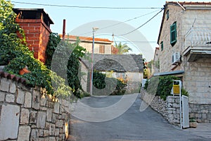 Street in the town Supetar on Brac