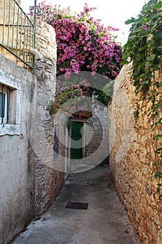 Street in town Supetar on Brac island