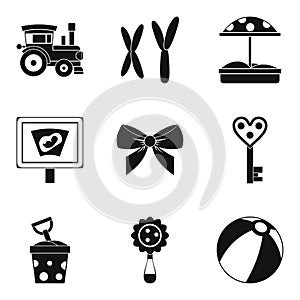 Street toy icons set, simple style