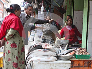 Street trade in fish
