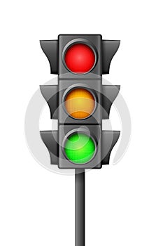 Street traffic light icon lamp. Traffic light direction regulate safety symbol. Transportation control warning