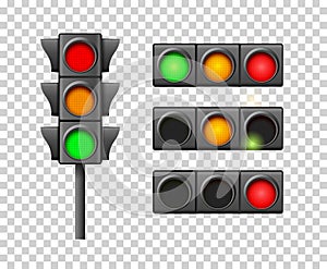 Street traffic light icon lamp. Traffic light direction regulate safety symbol. Transportation control warning photo