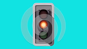 Street Traffic Lights 3D Rendering Green Screen Animation