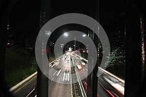 Street traffic in SÃÂ£o Paulo/BRAZIL at night photo