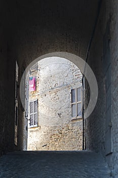 Street of Treia, Marches, Italy