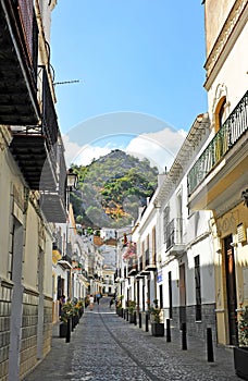 Street of Ubrique, one of the white villages of the Sierra of Cadiz, Spain photo