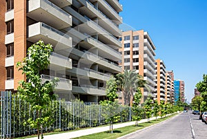 Street in upperclass district in Santiago, Chile