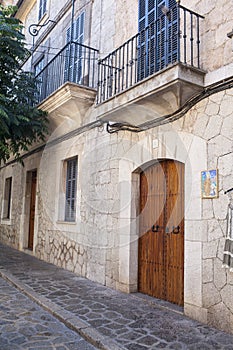 Street in Valldemossa village in Mallorca