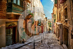 Street of Valletta town photo
