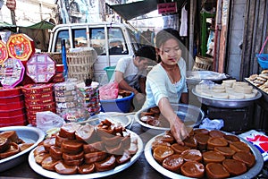 Street vender in Myanmar