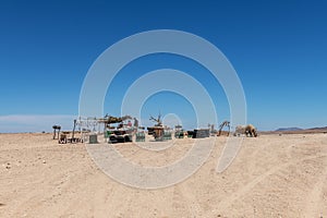 Street vendors on the C35 road in Namibia