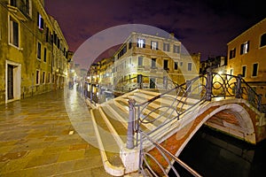 A street in venice in the night