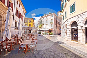 Street of Verona cafe and architecture view