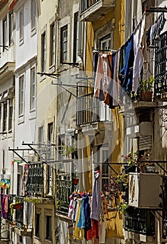 Street view in the alfama, lisbon