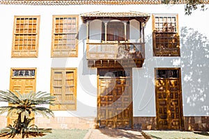 Street view with ancient houses in La Laguna